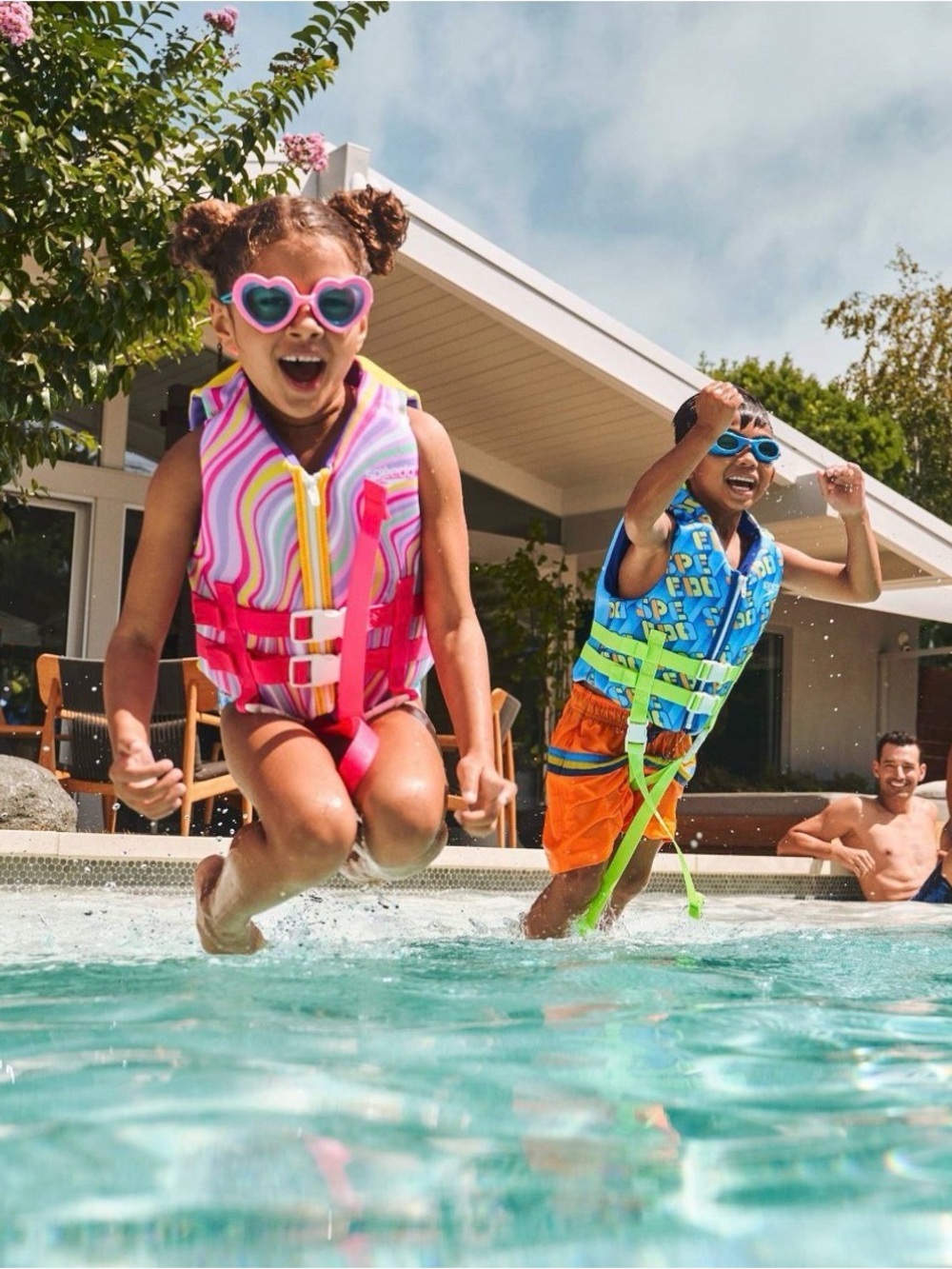 Speedo Pink/Purple Swirl Kids' Life Jacket Vest-Child Swim Safety 33-55 lbs NWT - Picture 4 of 8
